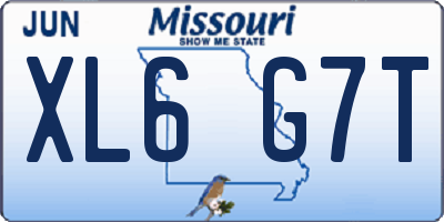 MO license plate XL6G7T