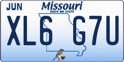 MO license plate XL6G7U