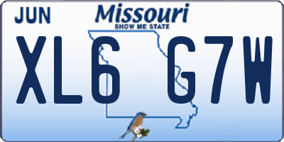 MO license plate XL6G7W