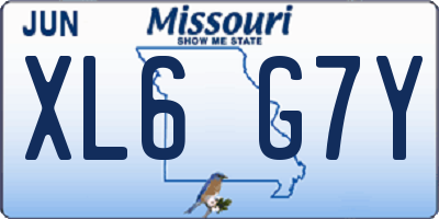 MO license plate XL6G7Y