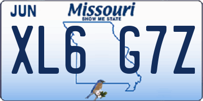 MO license plate XL6G7Z