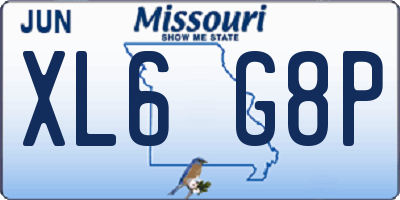 MO license plate XL6G8P