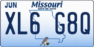 MO license plate XL6G8Q