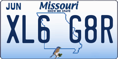 MO license plate XL6G8R