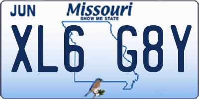 MO license plate XL6G8Y