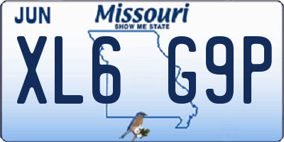 MO license plate XL6G9P