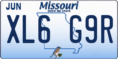 MO license plate XL6G9R