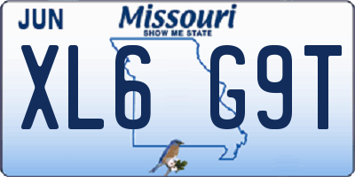 MO license plate XL6G9T