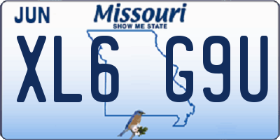 MO license plate XL6G9U