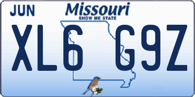 MO license plate XL6G9Z