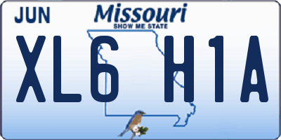 MO license plate XL6H1A