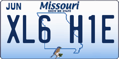 MO license plate XL6H1E