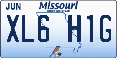 MO license plate XL6H1G