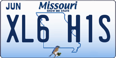MO license plate XL6H1S