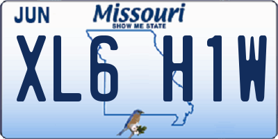MO license plate XL6H1W