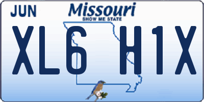 MO license plate XL6H1X