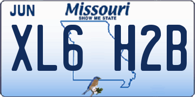MO license plate XL6H2B