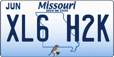 MO license plate XL6H2K