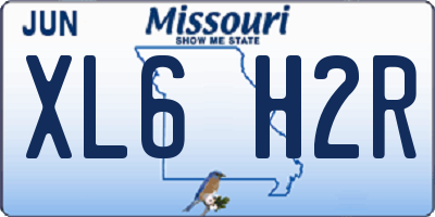 MO license plate XL6H2R