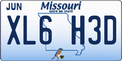 MO license plate XL6H3D