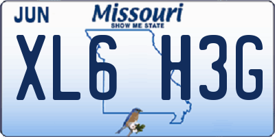 MO license plate XL6H3G