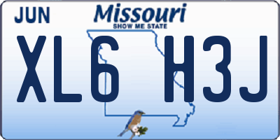MO license plate XL6H3J