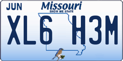 MO license plate XL6H3M