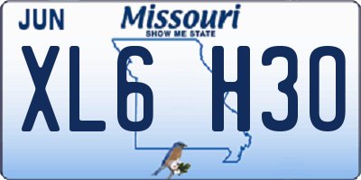MO license plate XL6H3O