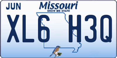 MO license plate XL6H3Q