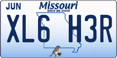 MO license plate XL6H3R