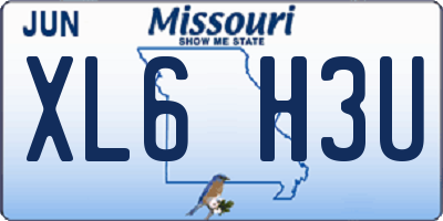 MO license plate XL6H3U