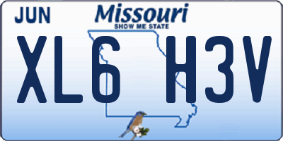 MO license plate XL6H3V