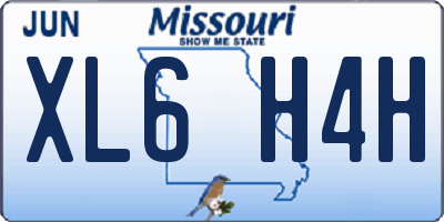 MO license plate XL6H4H