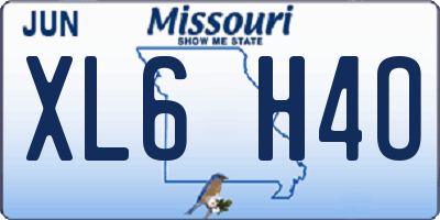 MO license plate XL6H4O