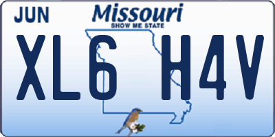 MO license plate XL6H4V