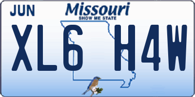 MO license plate XL6H4W