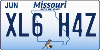 MO license plate XL6H4Z