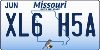MO license plate XL6H5A