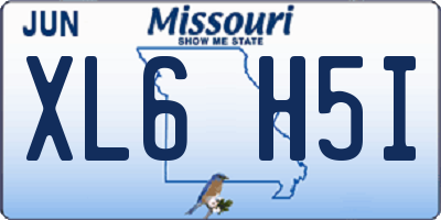 MO license plate XL6H5I