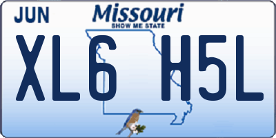 MO license plate XL6H5L