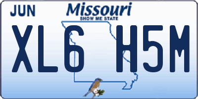 MO license plate XL6H5M