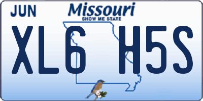 MO license plate XL6H5S