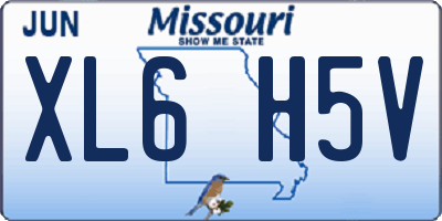MO license plate XL6H5V