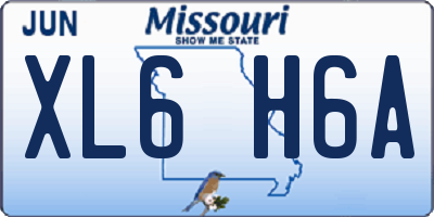 MO license plate XL6H6A