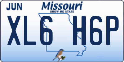 MO license plate XL6H6P