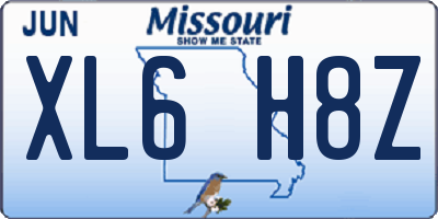 MO license plate XL6H8Z