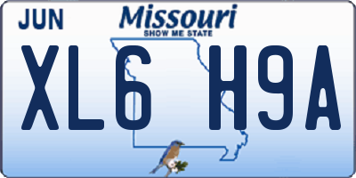 MO license plate XL6H9A