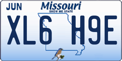MO license plate XL6H9E