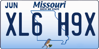 MO license plate XL6H9X