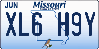 MO license plate XL6H9Y